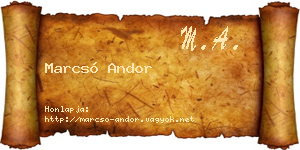 Marcsó Andor névjegykártya