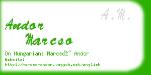 andor marcso business card